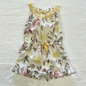Savannah Yellow and‎ White Ruffled Dress